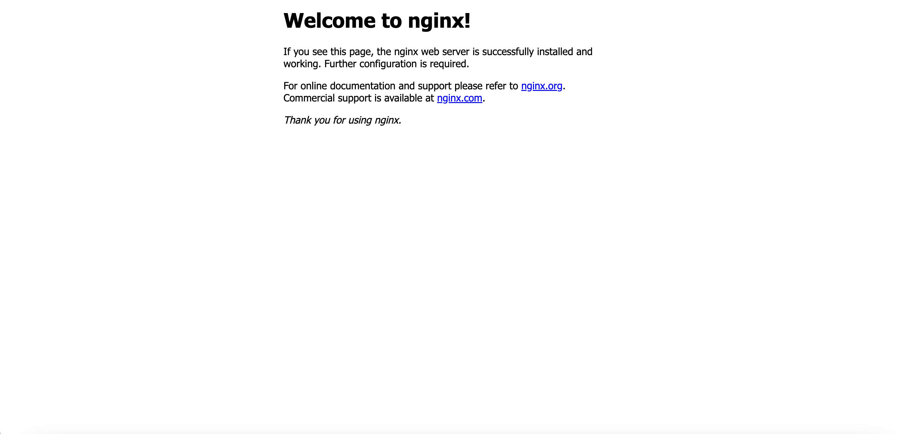 Nginxのデプロイ完了