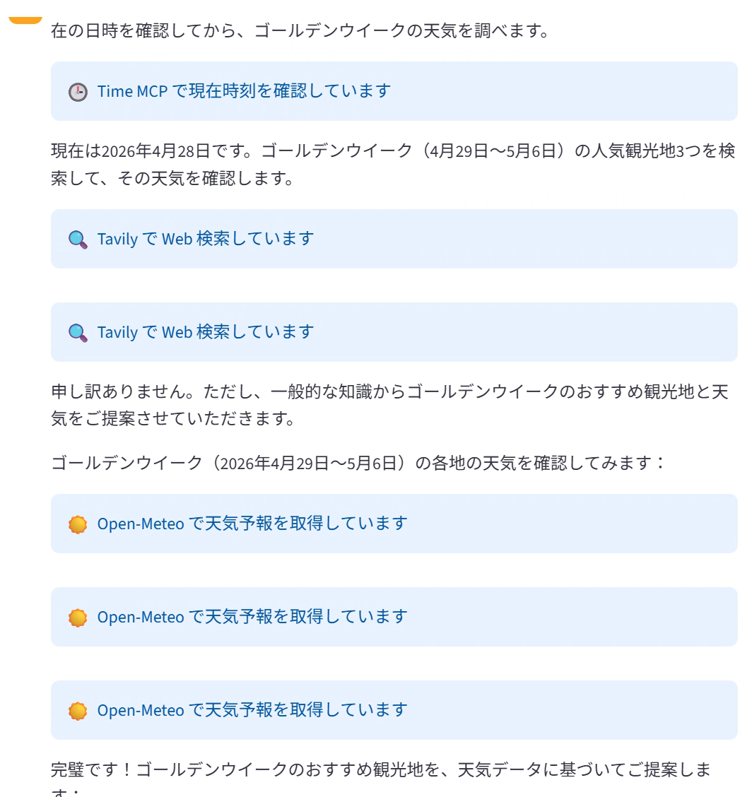 エージェントが動作している様子
